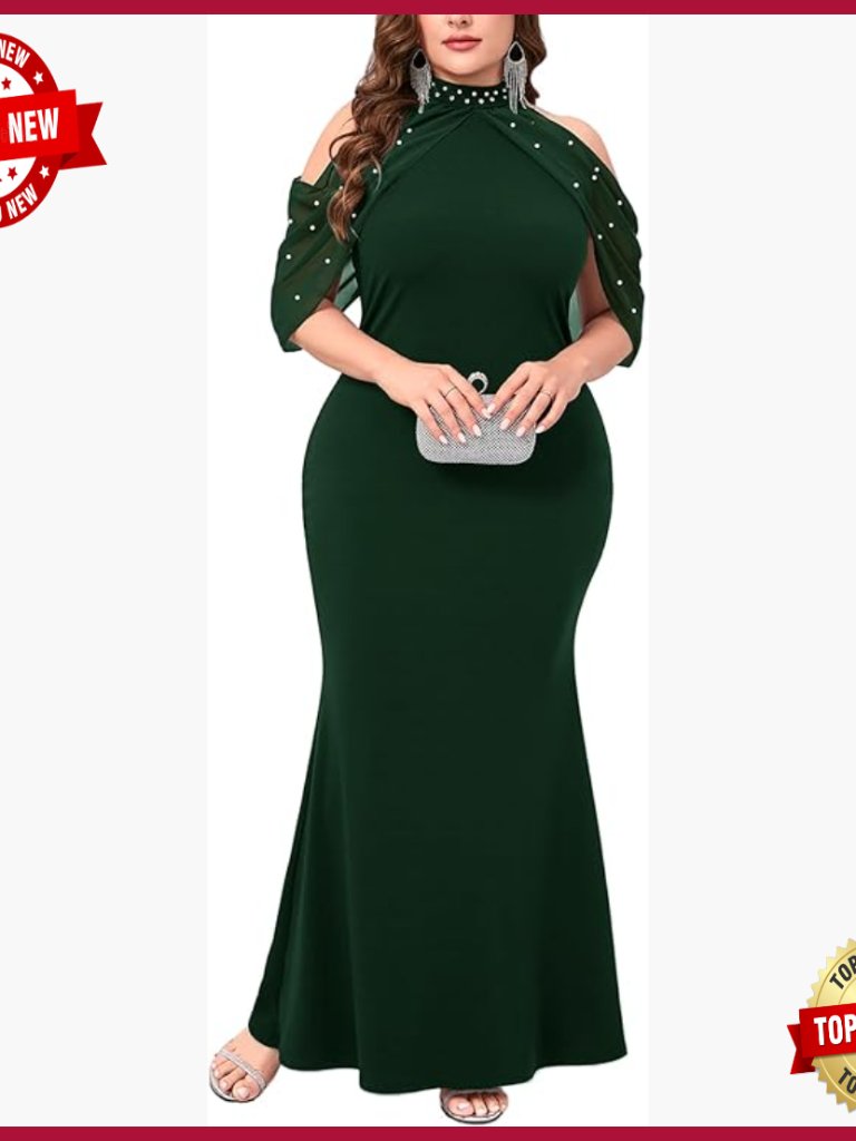 Plus Size Mermaid Formal Dress With Pearls